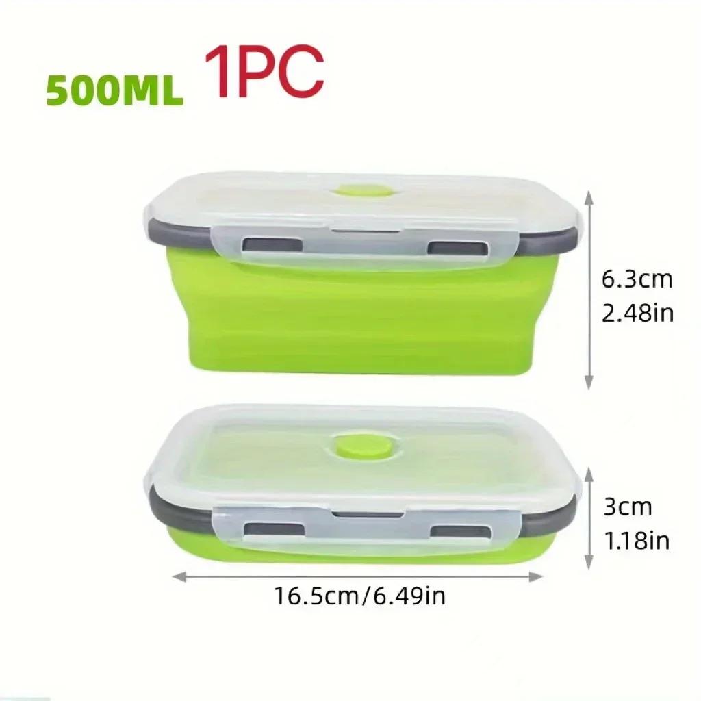 Collapsible Silicone Food Storage Container BPA Free Microwave Safe for RV Travels - Eco-Friendly Kitchen Organizer