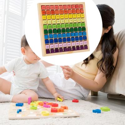 Wooden Multiplication Table Board Chart Math Game Manipulatives Learning Toy Educational