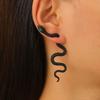 Black Snake Drop Earrings for Women Green Eyes Gothic Statement Earrings