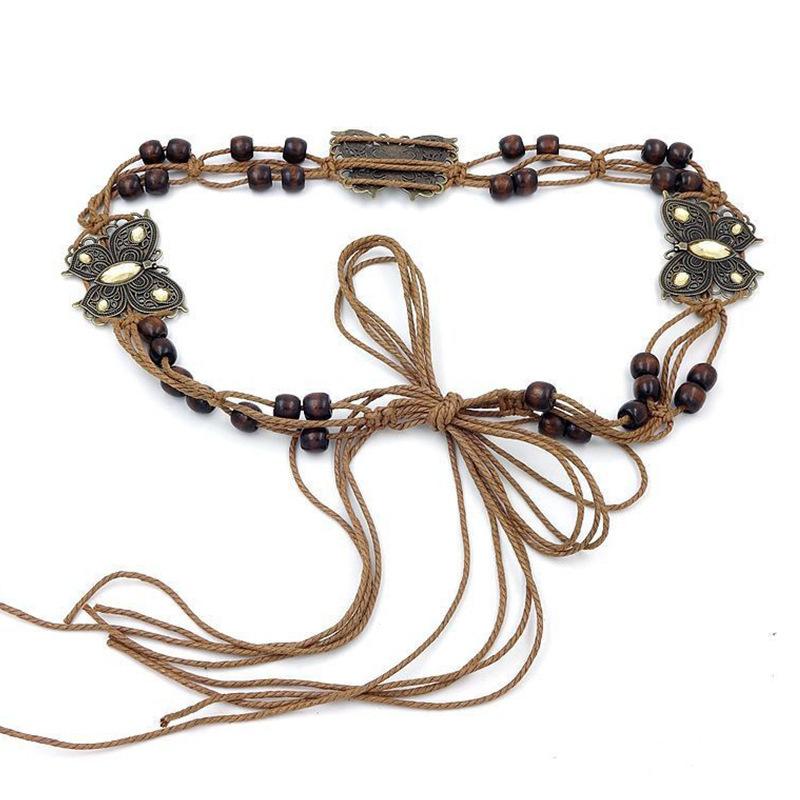 Retro Versatile Braided Waist Rope Bohemian Women's Waist Decoration Belt Ethnic Belt Korean Style Decorative Casual Waist Chain