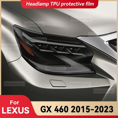 For LEXUS GX 460 2015-2023 Car Headlight Black TPU Protective Cover Film Front Light Tint Change Color Sticker Accessories