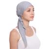 New Solid Color Curved Pleated Beanie with Drawstring - Pure Cotton Pull-On Hat Available.