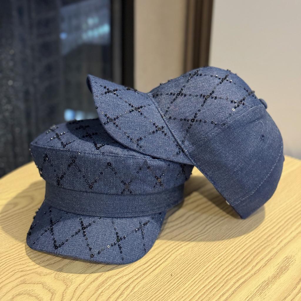 New Autumn and Winter Octagonal Hat for Women Retro Handmade Diamond Newsboy Hat Fashionable and Versatile Little Painter Hat Cowboy Hat