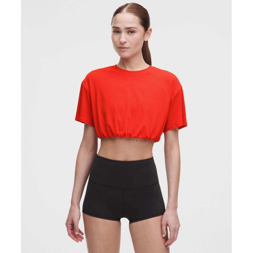 Lullulemon Jersey Training Super Crop T-Shirt Crye