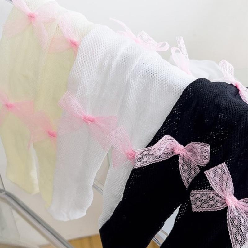 Kids Sexy Patterned Tights Hollow Hole Bowknot Fishnet Stockings Pantyhose Patterned Leggings Net Pantyhose for Party