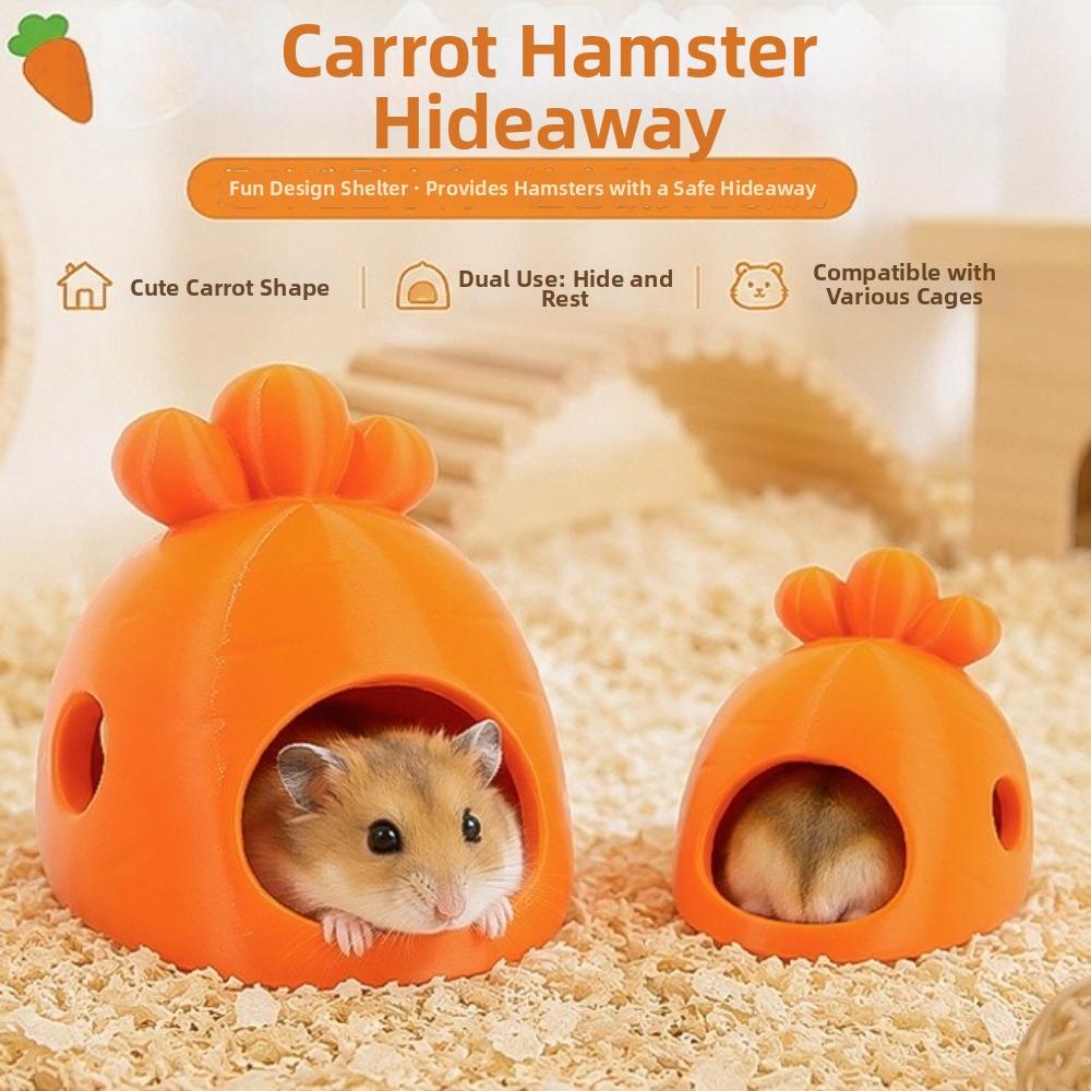 Plastic Carrot Shaped Hamster House 3D Printed Small Animal Cage Hamster Cage