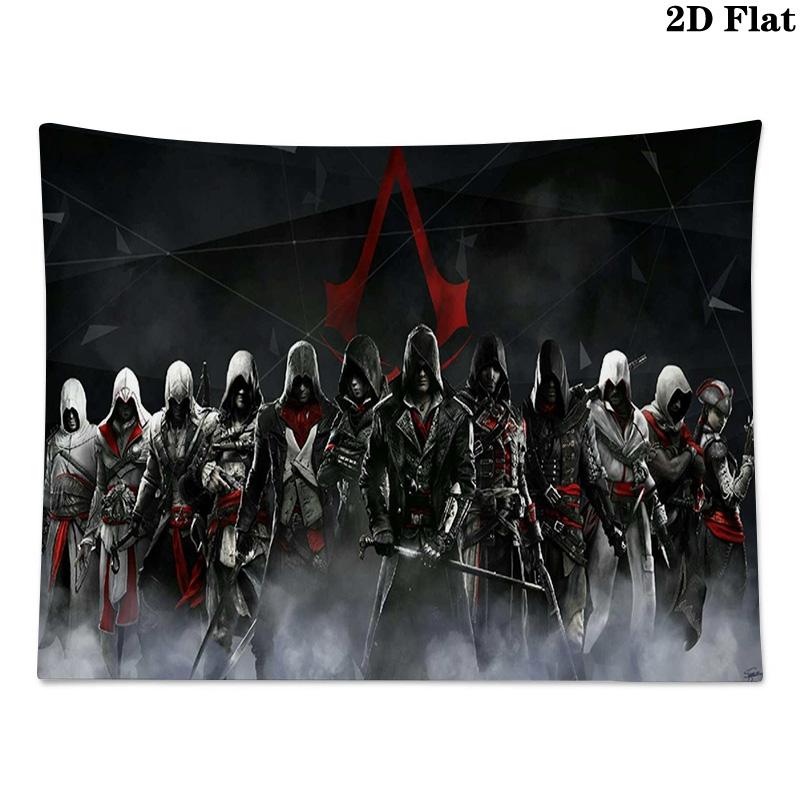 Assassin Creed Wall Tapestry Aesthetic Wall Hanging Printed Fabric Blanket Decorative Tapestries for Bedroom Living Room Home Decor