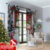 2pcs 2D Flat Printing Merry Christmas Popular Curtains Snowmen Christmas Door Gifts 100% Polyester Fabric Without Electricity