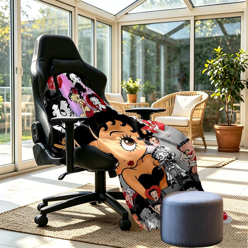 Betty Boop Print Blanket - Soft & Comfortable, for Bedroom, Travel, Sofa, Home Decoration - Birthday Christmas Gift for Friend
