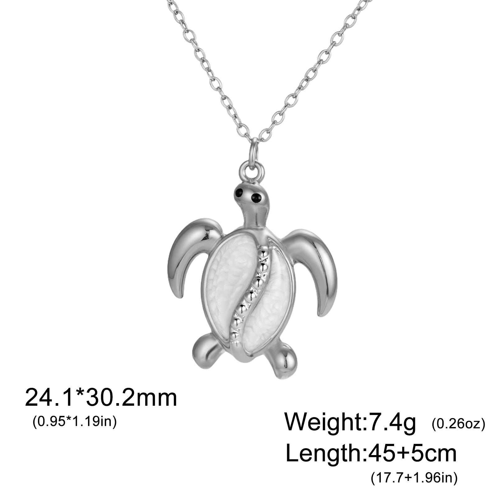 

Teamer Enamel Sea Turtle Pendant Necklace Cute Animal Beach Summer Stainless Steel Necklace For Women Girls Fashion Jewelry Gift 45-50cm