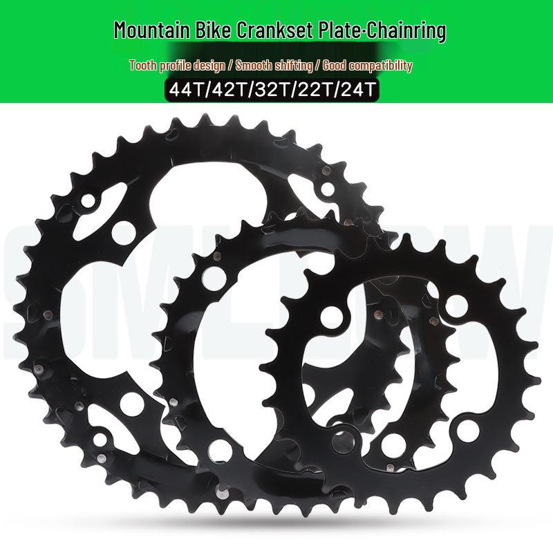 32T Steel Mountain Bike Crankset, Square/Hollow Crank, Large & Middle Chainring Repair Piece