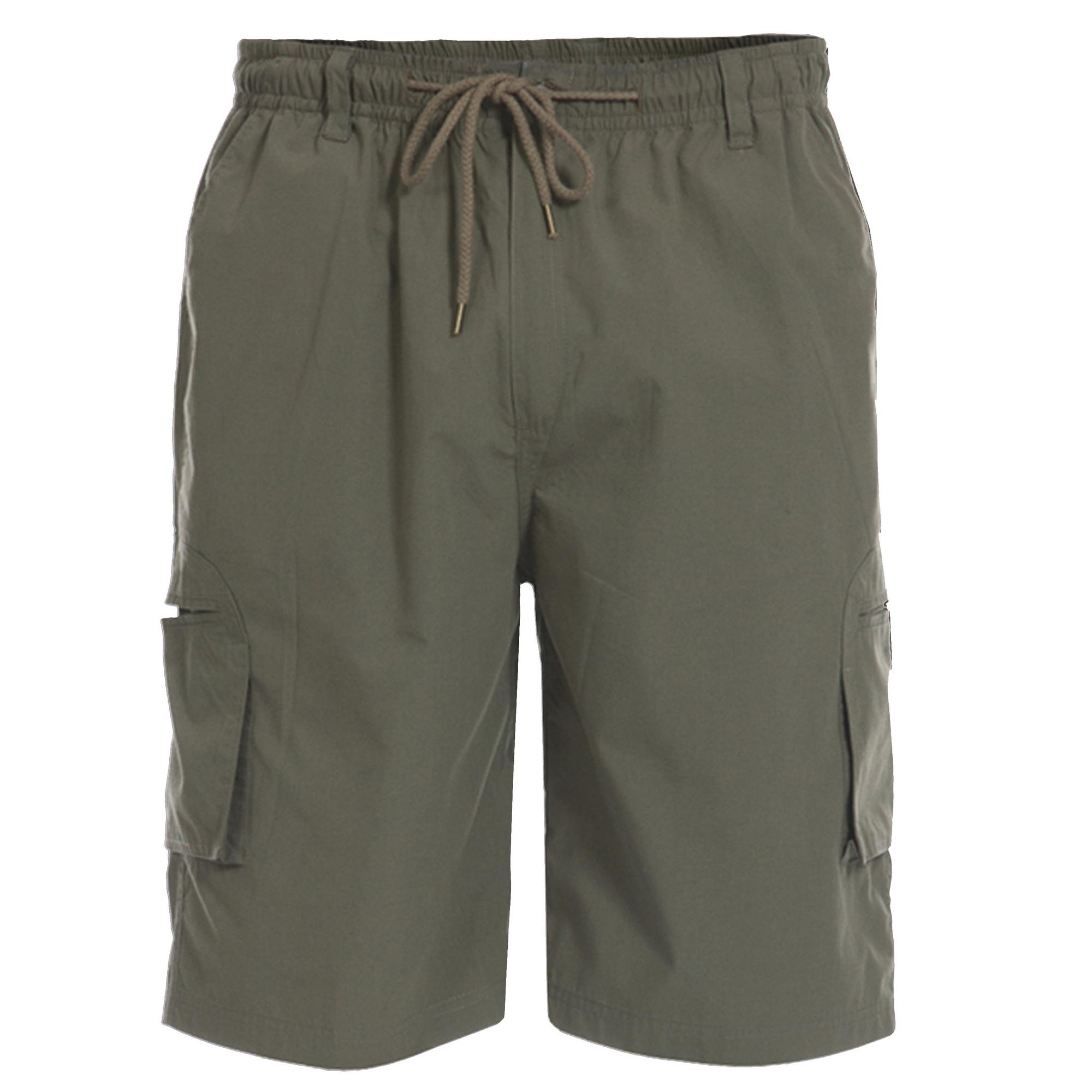 Duke Heren D555 Nick Cargo Shorts met Elastische Taille M kaki