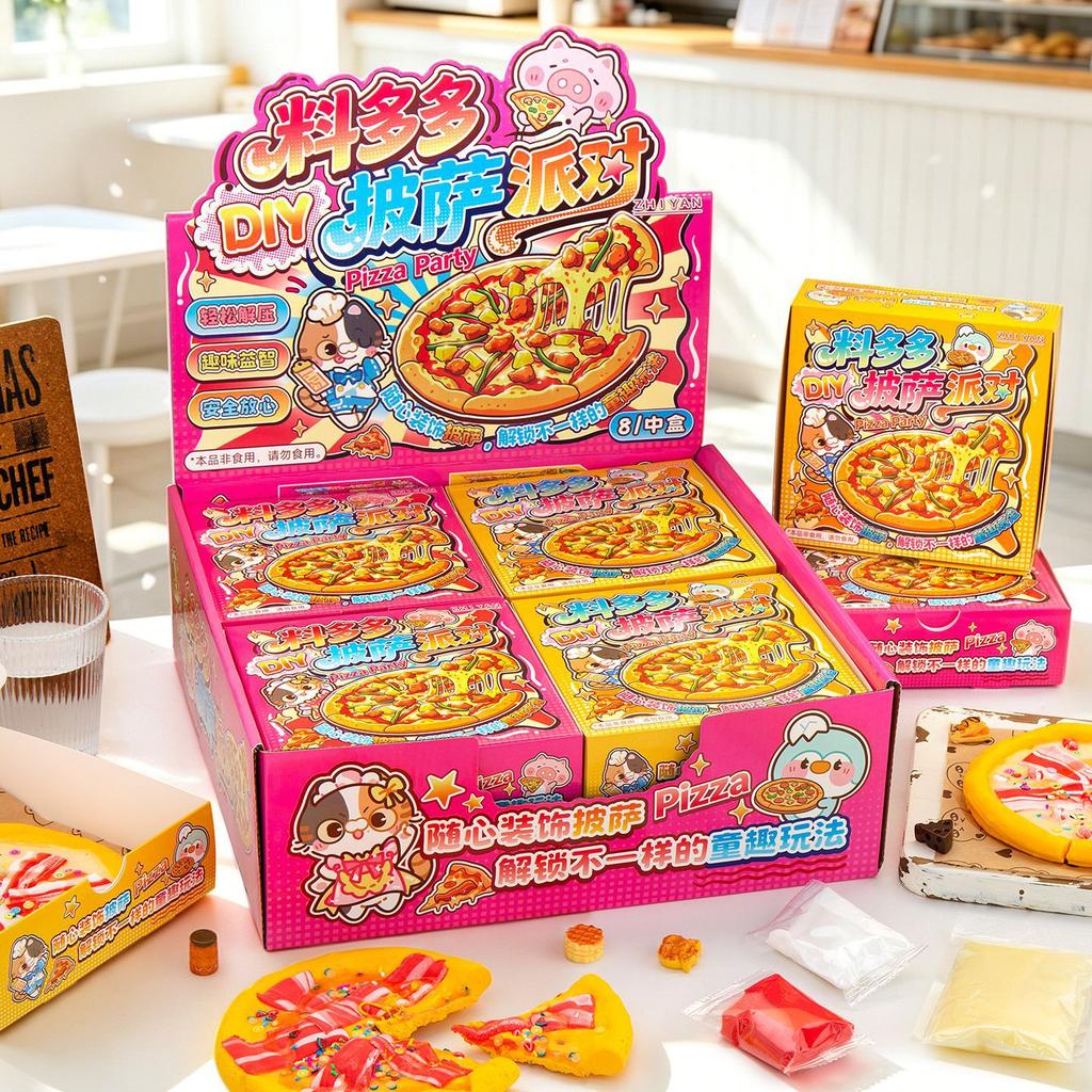 Handmade Stress Relief Pizza Clay Toy: DIY Educational Squeeze Fun