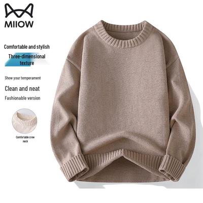 Maoren Herren einfarbiger Strickpullover