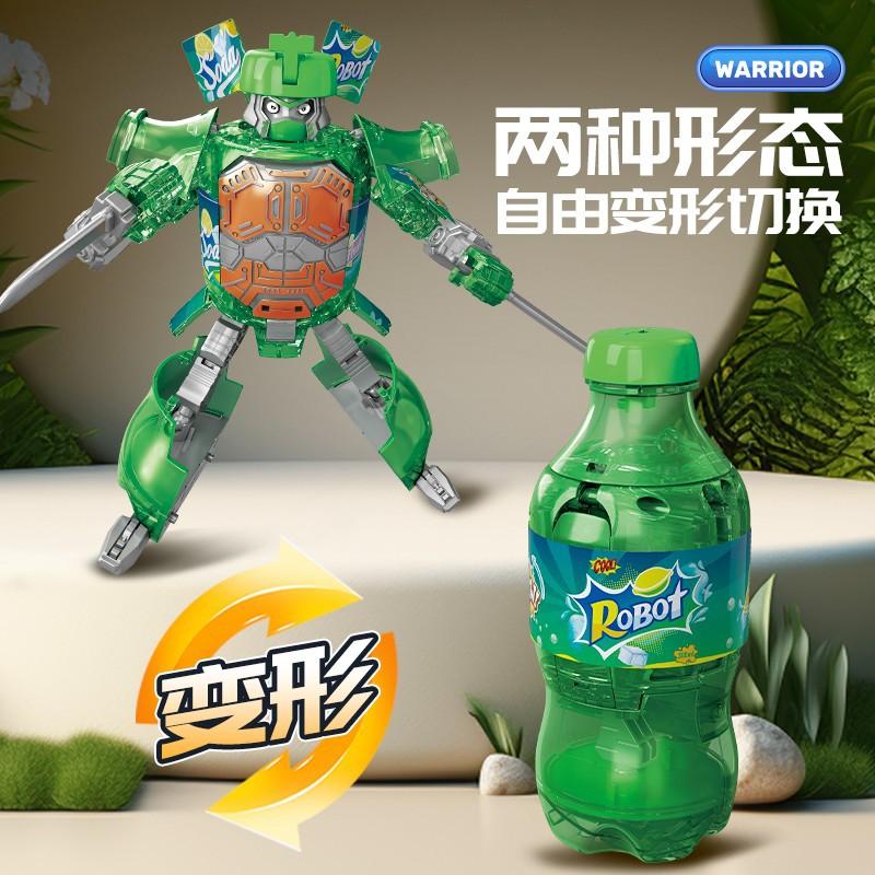 Yeni Sıcak Soda Dönüşen Robot Dönüşüm Modeli Kola Portakal Suyu Çocuk Oyuncak Erkek Montajlı Model