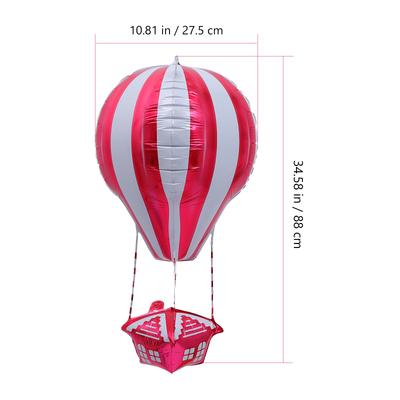 2Pcs Creative Hot Air Balloon Aluminum Foil Balloons High Quality Party Balloon Decor Set for Birthday Party Photo Background