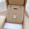 Pentagram Zircon Minimalist Wind Furnace Real Gold Necklace Female Collarbone Chain Accessories