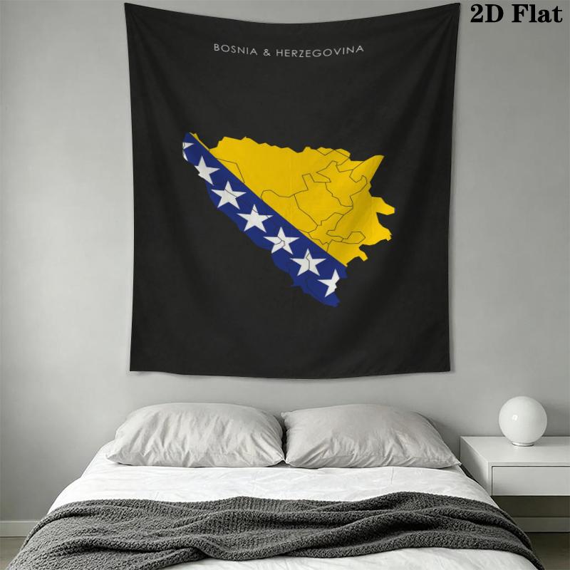 Bosnia and Herzegovina Wall Tapestry Aesthetic Wall Hanging Printed Fabric Blanket Decorative Tapestries for Bedroom Living Room Home Decor