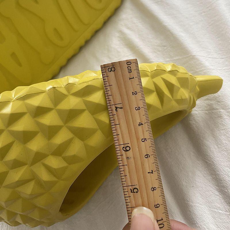 Ins Durian Thick-soled Slippers Women's New Summer Wear Non-slip Indoor Home Soft Bottom Cool Slippers Men