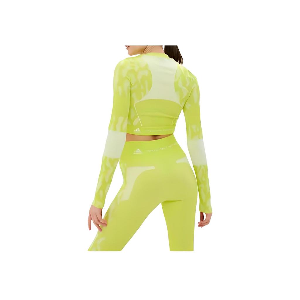 adidas By Stella McCartney aSMC TPR SL Crop Top Acid Yellow White Women GL7583