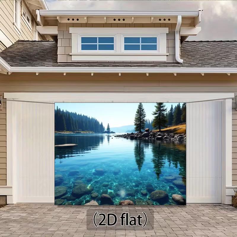 Serene Mountain Forest Lake Scenery Background Cloth for Studio Photoshoot