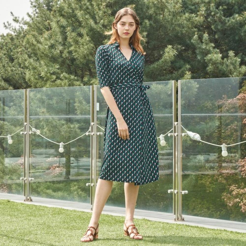 Lipbbam Creora Deroshi 3 4 Sleeve Long Wrap Dress Ldm11de01