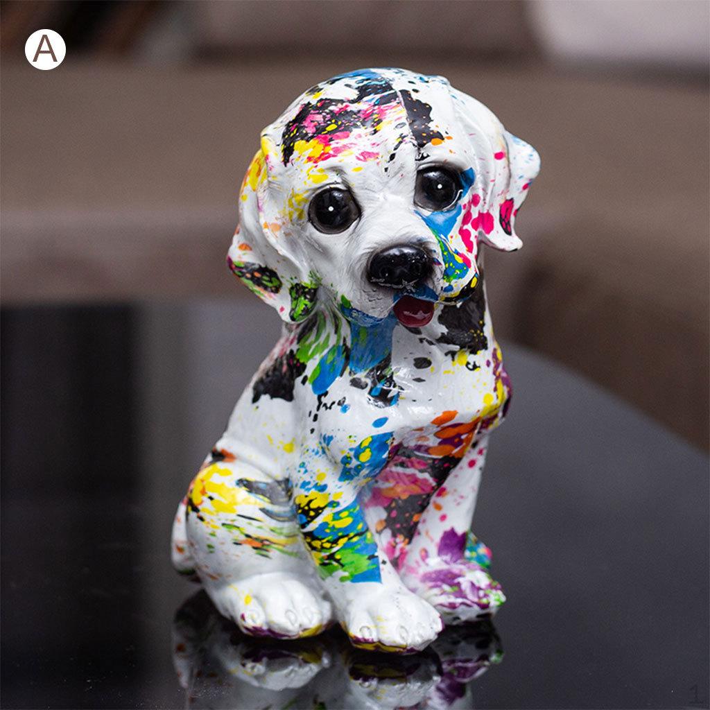 

Dog Sculpture, Mini Color Statue, Colorful Animal Decor Figurines, Suitable for Desktop A