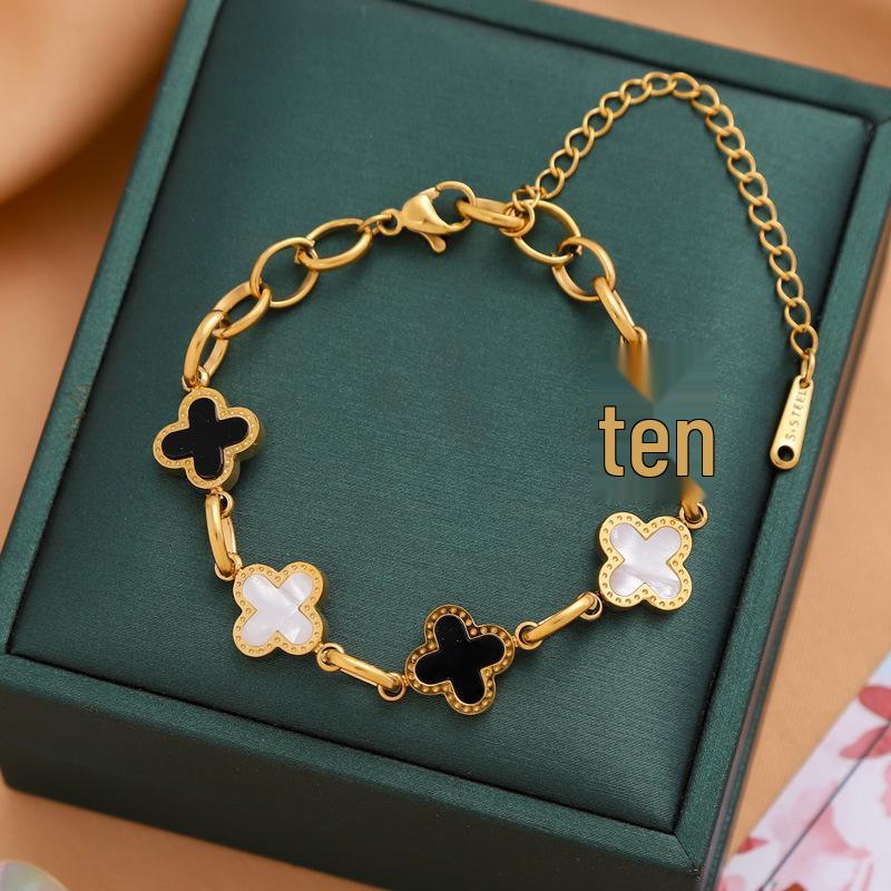 

Элегантный женский браслет из титановой стали - Стильный, Высококлассный дизайн, Легкая роскошь, Универсальный модный аксессуар