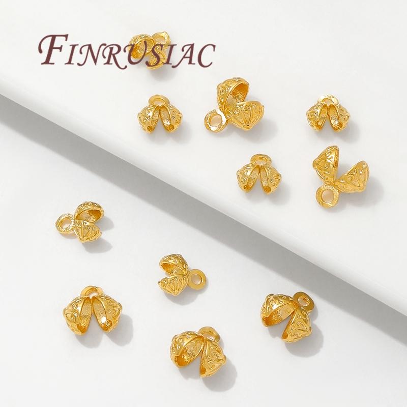 Crimp Cover Beads 18K Gold Plated Cover Bead,End Bead For Bracelets,Clam Shells Bead Tip,DIY Jewelry Making Supplies Connectors