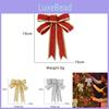 15cm Red Silver And Gold Sparkling Glitter Christmas Bow Decorative Accent For Holiday Celebrations