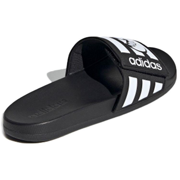 Adidas Neo Kreslený Vzor Písmen Suchý zip Protiskluzové Nazouvací Sandály Unisex Obuv Černá Bílá FY3037
