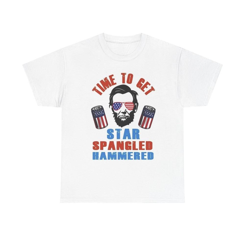 Time To Get Star Spangled Hammered T Shirt Beers Unisex Heavy Cotton Tee