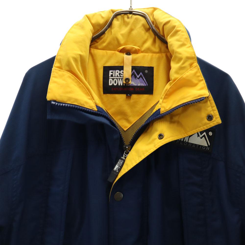 FIRSTDOWN 90s Old Long sleeve Nylon jacket L Navy system Mesh lining Men's Used