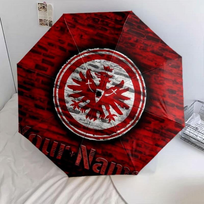 1 PC Automatic Folding Umbrella - Eintracht Frankfurt Custom Name Pattern, Portable & Foldable Design with 8 Ribs, Christmas Birthday Gifts