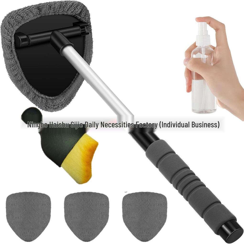 Telescopic Microfiber Car Window Cleaning & Defogging Brush Set