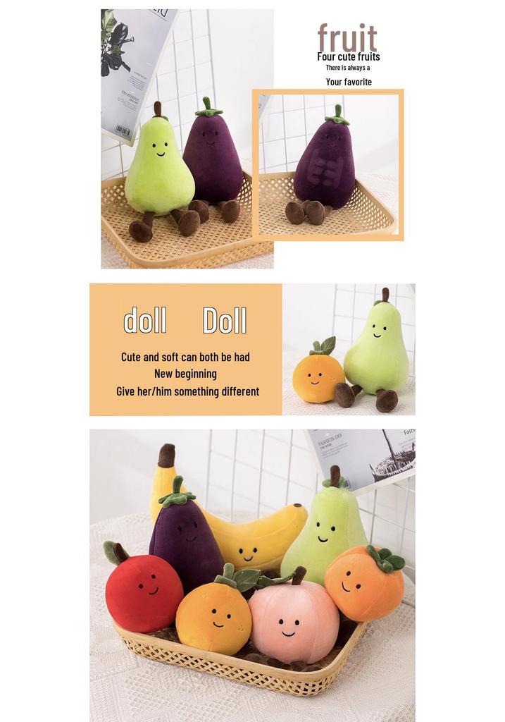 Eggplant Plush Toy: Jelly Fruit-Themed Doll for Kids and Restaurant Decoration