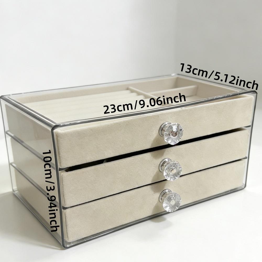 Three Layer Acrylic Jewelry Storage Box Drawer Stud Earrings Ring Necklace Jewelry Bracelet Jewelry Storage Box