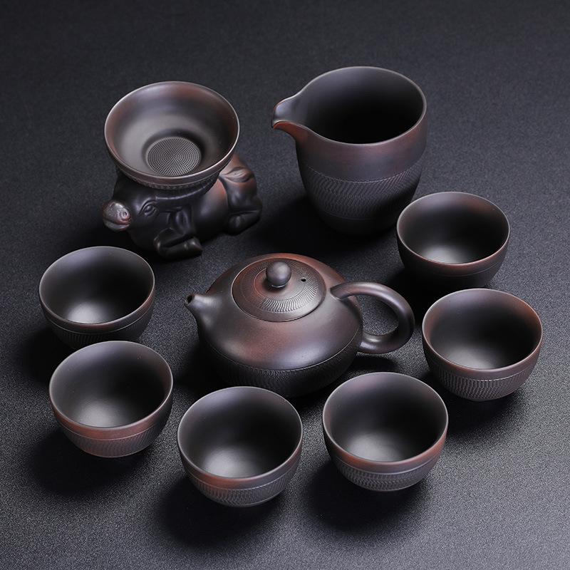 Purple Pottery Kung Fu Tea Set Household Purple Sand Brewing Teapot Teacup Tea Sea Tea Set Set High-End Business Gifts