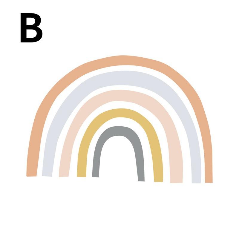 Cartoon Rainbow Wall Stickers for Kids Room Nursery Decoration Decals Mural Baby Bedroom Living Room Wall Decoration