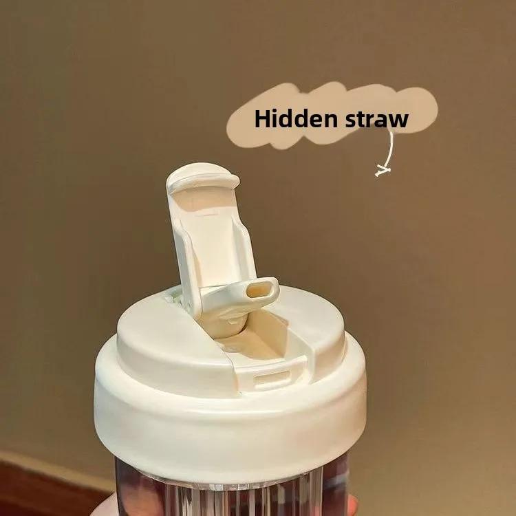 Large Capacity Stylish Plastic Water Cup Portable Student Water Bottle Women's Favorite Ins Trendy Travel Companion Cup