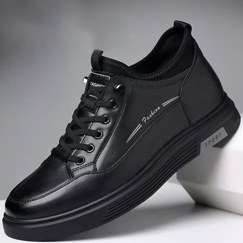 

Men s shoes autumn and winter new men s casual shoes versatile trend comfortable warm thick-soled leather sports board shoes 44