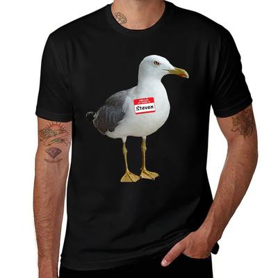 Steven Seagull T-Shirt, Oversize-Shirts, schwarze Shirts, Grafik-T-Shirts, individuelle T-Shirts, Herren-Designer-T-Shirt