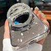 Luxury Diamond Clear Glitter For Magsafe Case For iPhone 17 16 15 14 13 12 11 Pro Max Air Mirror Magnetic Holder Stand Cover