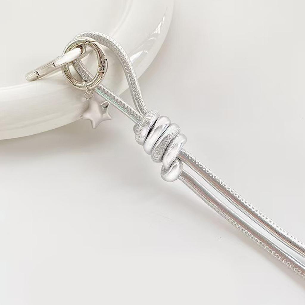 Stylish Star Knot Keychain Pendant With Durable Braided Rope And Premium PU Leather For Car Keys Bag Accessories