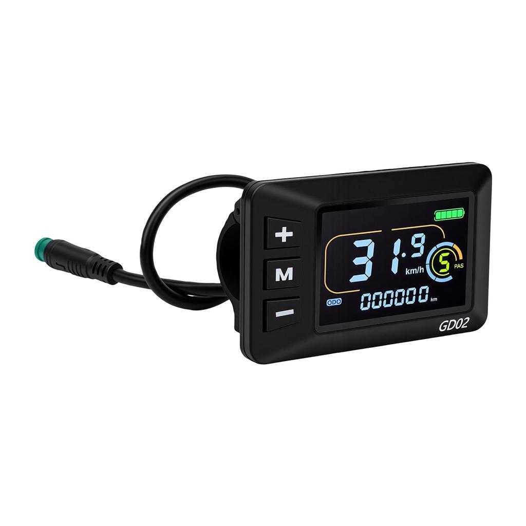 GD02 Bike LCD Display Meter High Definition Universal Electric Bike Control Panel with 5 Pin Water Proof Connector