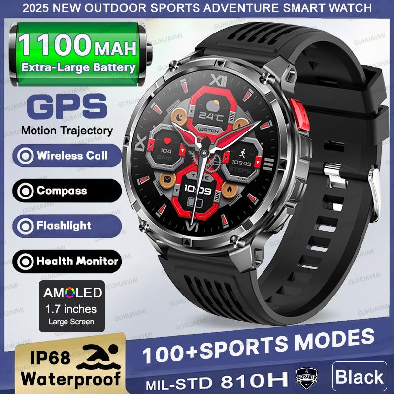 2026 Nové Vojenské Pánske T-Rex3 Ultra GPS Track Chytré Hodinky 1100mAh Batéria Bluetooth Volanie Vodotesné Baterka Kompas Vonkajšie Chytré Hodinky