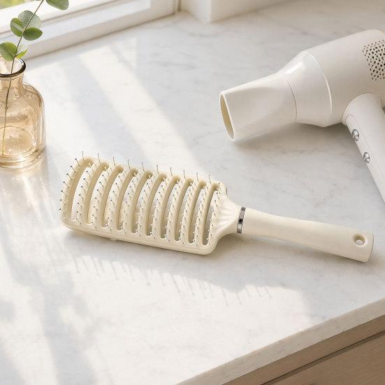 Hair Loss Reduction Brush Curved Vented for Women Detangling Paddle Long Blow-dry Thick
