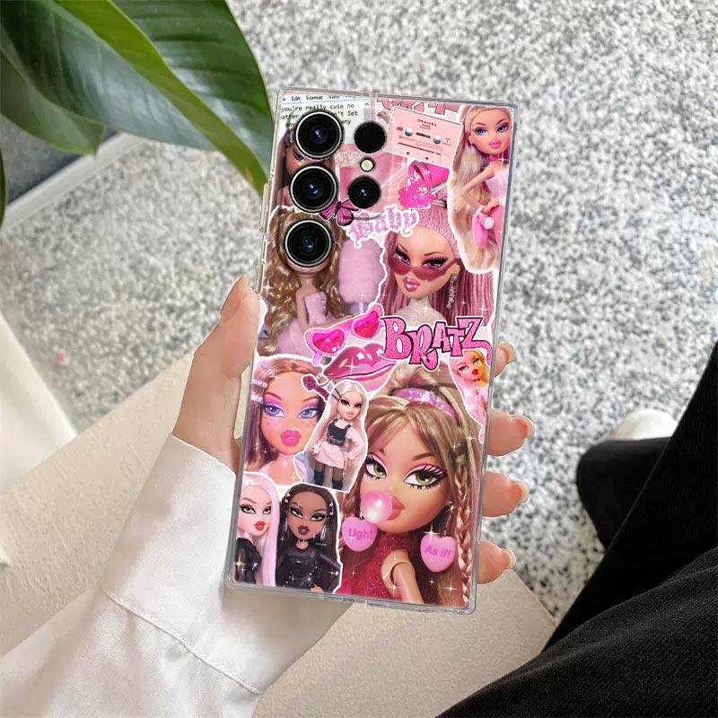 Cartoon Fashion Doll Bratzs Transparent Case For Samsung Galaxy S26 S25 Ultra S24 S22 S26 Plus S20 S23 S21 S25 FE 5G Clear Cover
