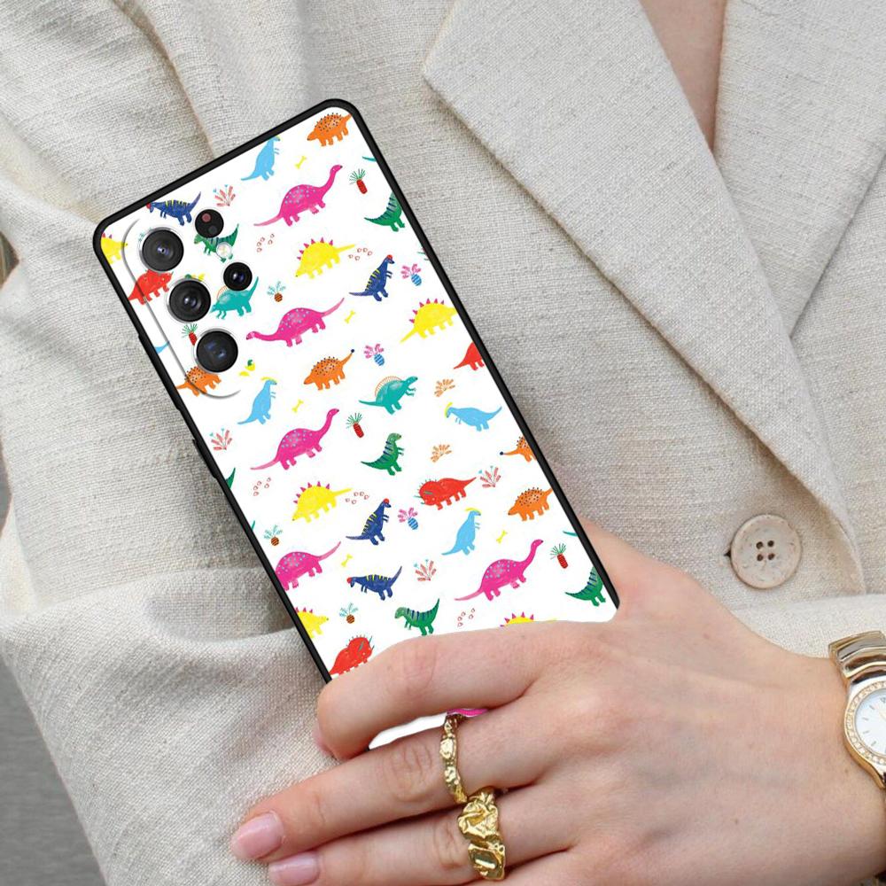Dinosaur Pattern SOFT Cell Phone Case for Samsung Galaxy S26 Ultra S25 S24 S23 S22 S21 S20 Note10 Cover