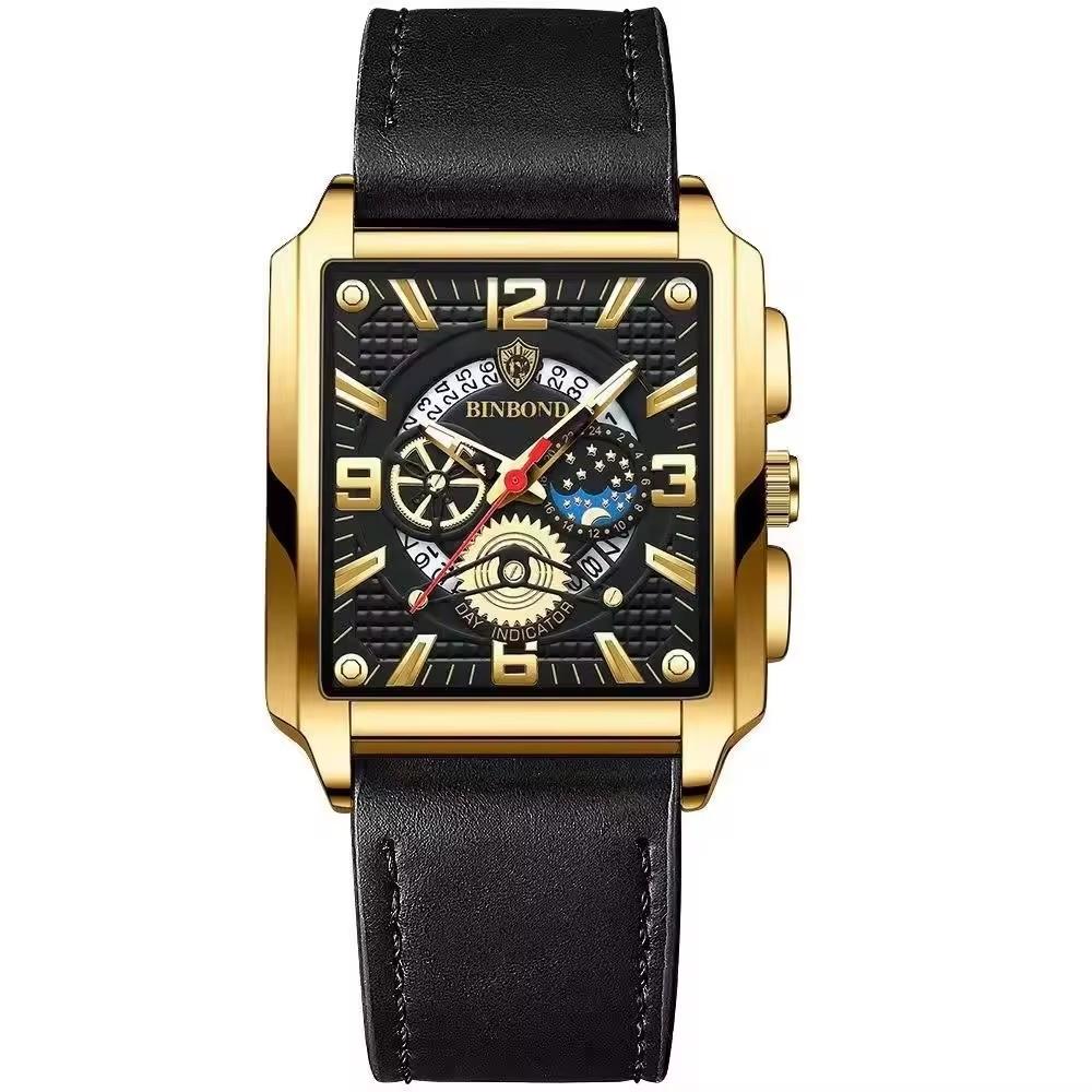 BINBOND 5663 B5663 Top Luxury Men Watches Business Top Brand Man Wristwatch Waterproof Luminous Date Week Quartz Men's Watch